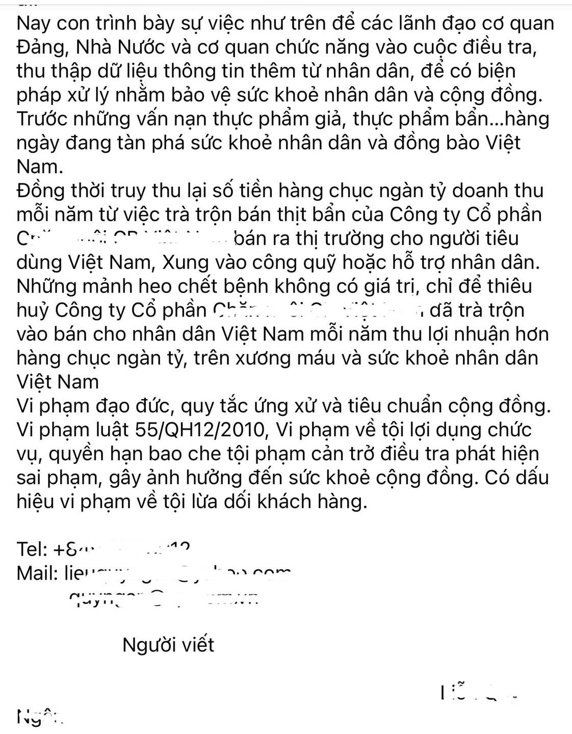 C.P. Việt Nam lên tiếng khi bị tố bán thịt heo, gà bệnh ra thị trường: Thông tin bịa đặt- Ảnh 4. C.P. Việt Nam lên tiếng khi bị tố bán thịt heo, gà bệnh ra thị trường: Thông tin bịa đặt- Ảnh 4.