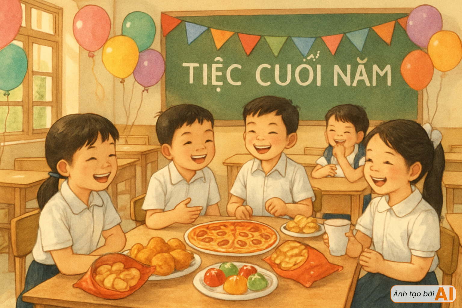 Gà rán, pizza trong tiệc lớp cuối năm học: Một miếng ăn có thực sự làm hỏng cả tuổi thơ? - Ảnh 2. Gà rán, pizza trong tiệc lớp cuối năm học: Một miếng ăn có thực sự làm hỏng cả tuổi thơ? - Ảnh 2.