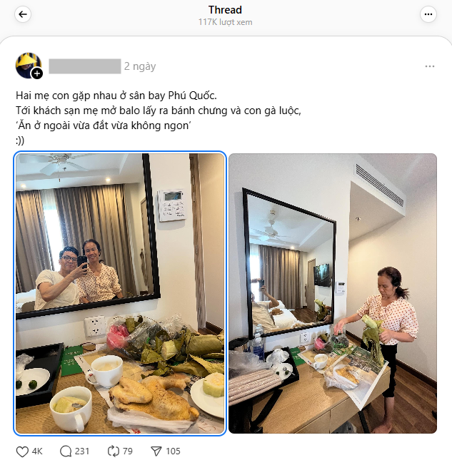 Gà luộc, bánh chưng và cả tăm xỉa răng: Chuyến du lịch Phú Quốc viral cõi mạng của một bà mẹ “made in Viet Nam” - Ảnh 1. Gà luộc, bánh chưng và cả tăm xỉa răng: Chuyến du lịch Phú Quốc viral cõi mạng của một bà mẹ “made in Viet Nam” - Ảnh 1.
