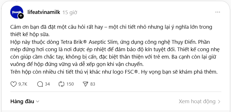 Xôn xao về ‘bất thường’ hộp sữa của Vinamilk, nhãn hàng trả lời thế nào mà thu hút gần 10.000 lượt tương tác? - Ảnh 2. Xôn xao về ‘bất thường’ hộp sữa của Vinamilk, nhãn hàng trả lời thế nào mà thu hút gần 10.000 lượt tương tác? - Ảnh 2.