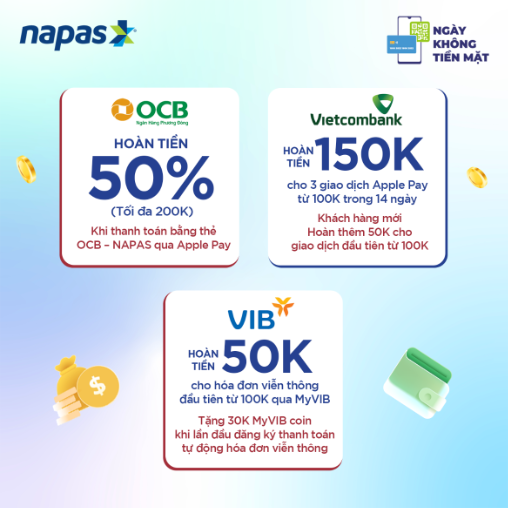 NAPAS tung loạt chương trình khuyến mãi hấp dẫn hưởng ứng Ngày Không Tiền Mặt 2025 - Ảnh 3. NAPAS tung loạt chương trình khuyến mãi hấp dẫn hưởng ứng Ngày Không Tiền Mặt 2025 - Ảnh 3.