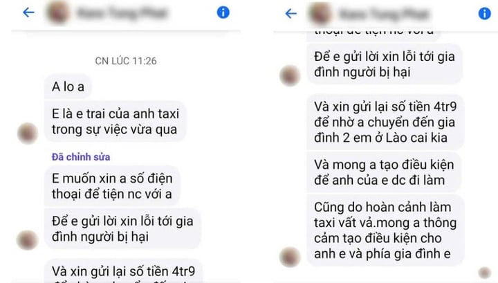 2 cuốc xe bị 'chém' gần 5 triệu đồng: Lộ tin nhắn xin trả lại tiền cho bị hại - Ảnh 1. 2 cuốc xe bị 'chém' gần 5 triệu đồng: Lộ tin nhắn xin trả lại tiền cho bị hại - Ảnh 1.