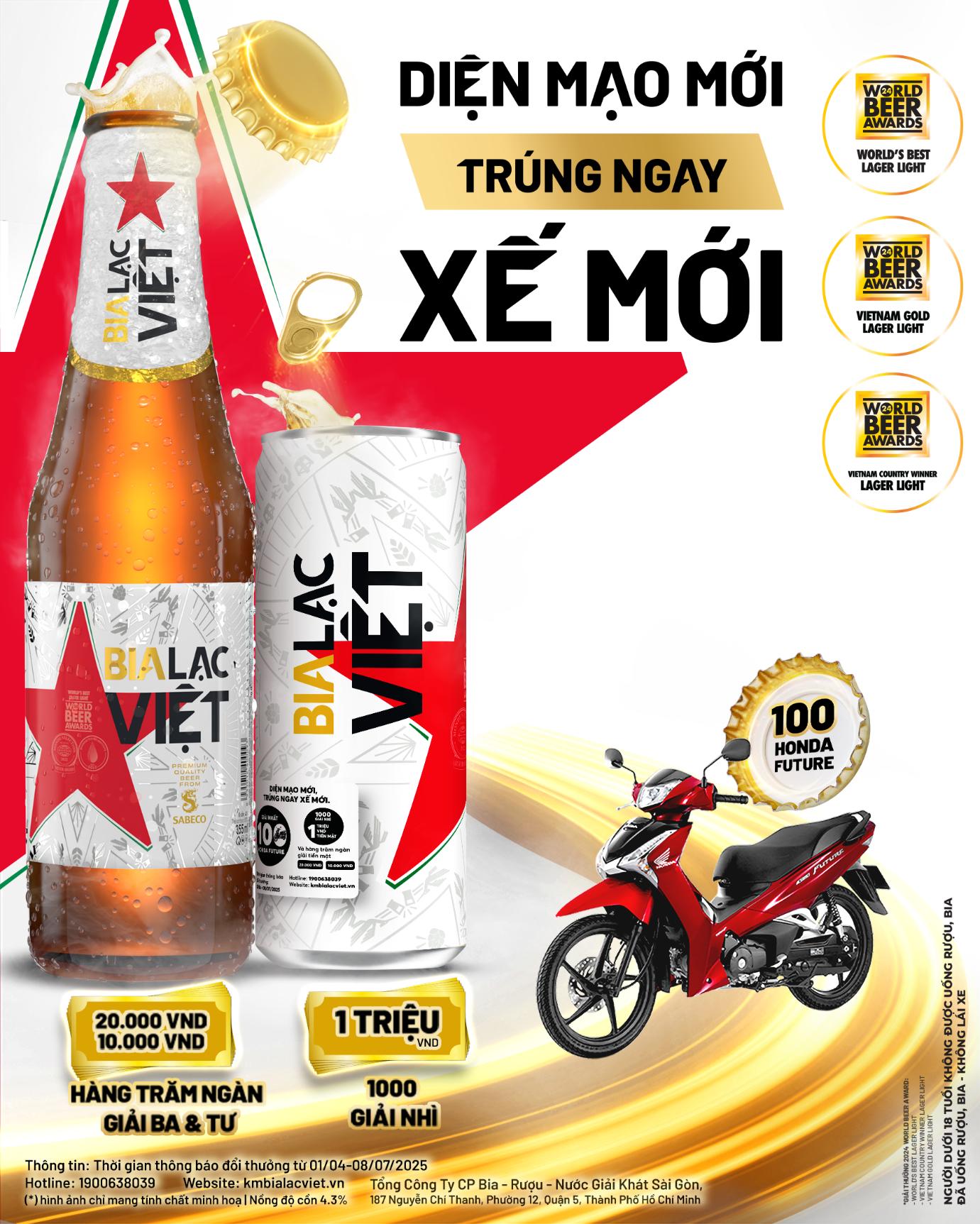 Bia Lạc Việt “diện mạo mới”, chờ trao cơ hội “lên đời” xế mới cho 100 khách hàng may mắn- Ảnh 2. Bia Lạc Việt “diện mạo mới”, chờ trao cơ hội “lên đời” xế mới cho 100 khách hàng may mắn- Ảnh 2.