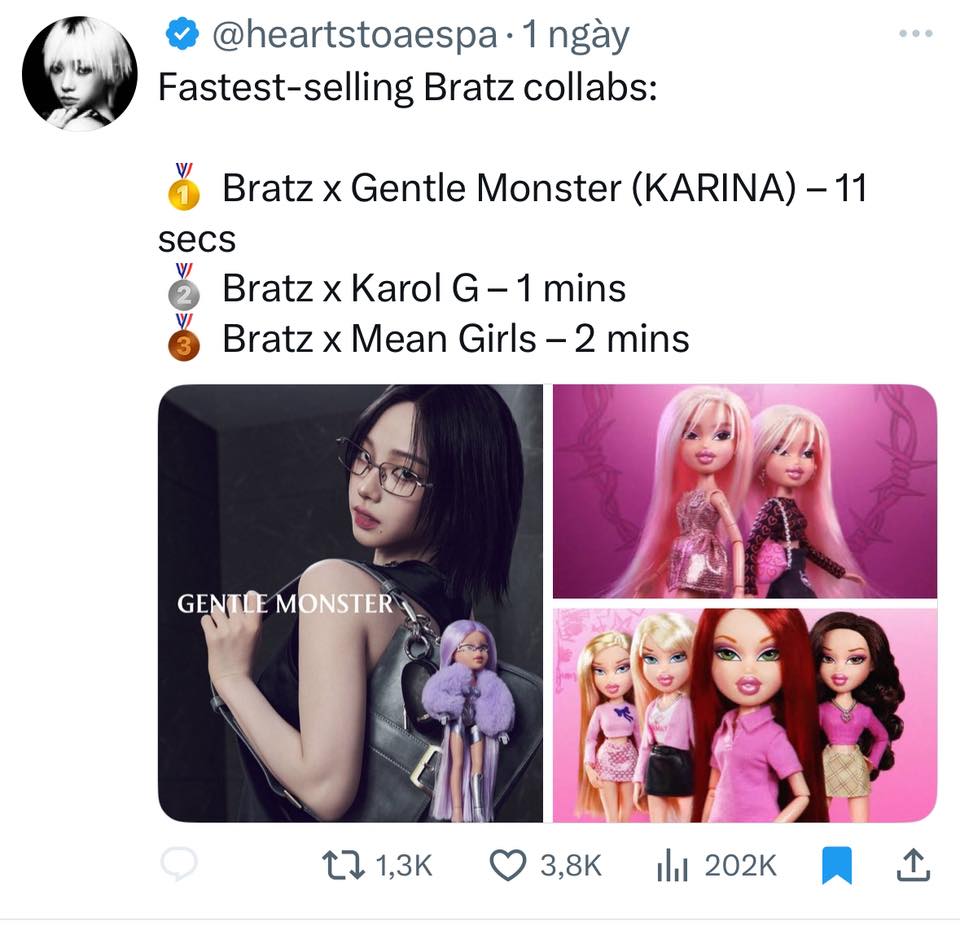 Gentle Monster x Bratz cháy hàng trong vài phút: Công lớn nhờ Karina hay fan ảo tưởng?- Ảnh 8. Gentle Monster x Bratz cháy hàng trong vài phút: Công lớn nhờ Karina hay fan ảo tưởng?- Ảnh 8.