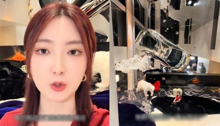 Treo siêu xe 29 tỷ đồng lên tường để khoe giàu, idol mạng bị khóa tài khoản - Ảnh 1.