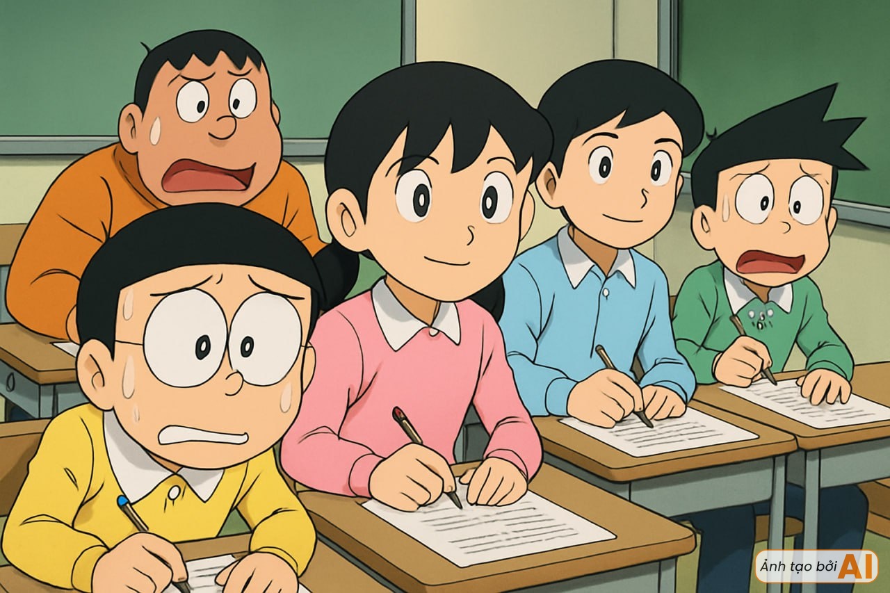 Nhóm bạn Doraemon đi thi IELTS: Nobita là người khiến cả lớp sốc nặng, Dekisugi và Shizuka lại gây thất vọng đôi chút- Ảnh 7. Nhóm bạn Doraemon đi thi IELTS: Nobita là người khiến cả lớp sốc nặng, Dekisugi và Shizuka lại gây thất vọng đôi chút- Ảnh 7.