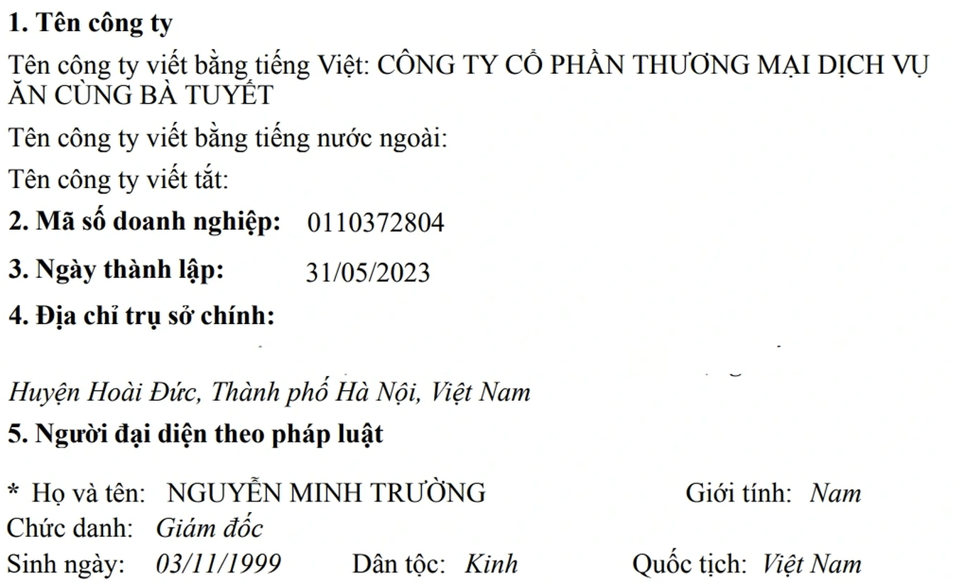 Người đứng sau 'đế chế ăn vặt - Ăn Cùng Bà Tuyết’ vừa thông báo giải thể ‘LÀ AI, GIÀU CỠ NÀO mà đóng thuế thu nhập hàng trăm triệu đồng? - Ảnh 1. Người đứng sau 'đế chế ăn vặt - Ăn Cùng Bà Tuyết’ vừa thông báo giải thể ‘LÀ AI, GIÀU CỠ NÀO mà đóng thuế thu nhập hàng trăm triệu đồng? - Ảnh 1.