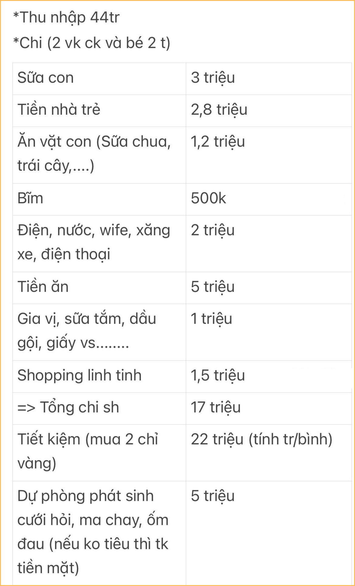 Bảng chi tiêu rất được của cặp vợ chồng dành 22 triệu/tháng mua vàng - Ảnh 1. Bảng chi tiêu rất được của cặp vợ chồng dành 22 triệu/tháng mua vàng - Ảnh 1.