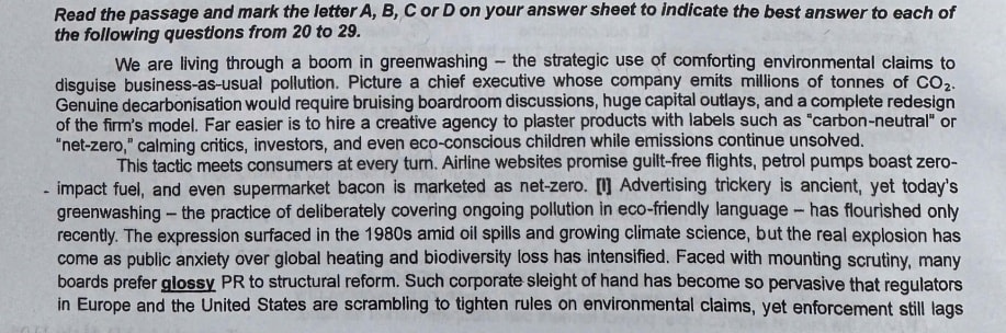 "Greenwashing" là cái gì mà sĩ tử thi tiếng Anh sáng nay muốn khóc luôn trong phòng thi? - Ảnh 1. "Greenwashing" là cái gì mà sĩ tử thi tiếng Anh sáng nay muốn khóc luôn trong phòng thi? - Ảnh 1.