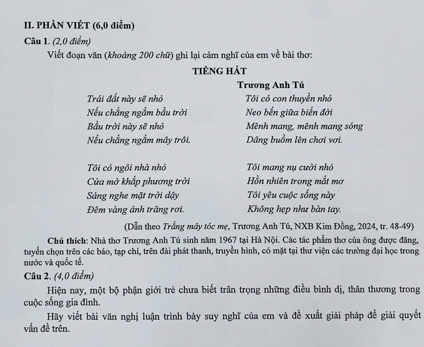 Đề thi Văn lớp 10 Hải Phòng gây bão với câu nghị luận "không lòng vòng": Đọc mới thấy, học không phải để thi, mà là để sống! - Ảnh 1. Đề thi Văn lớp 10 Hải Phòng gây bão với câu nghị luận "không lòng vòng": Đọc mới thấy, học không phải để thi, mà là để sống! - Ảnh 1.