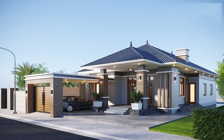 Những mẫu thiết kế nhà 1 tầng mái Nhật phổ biến nhất 2025 - Ảnh 4.