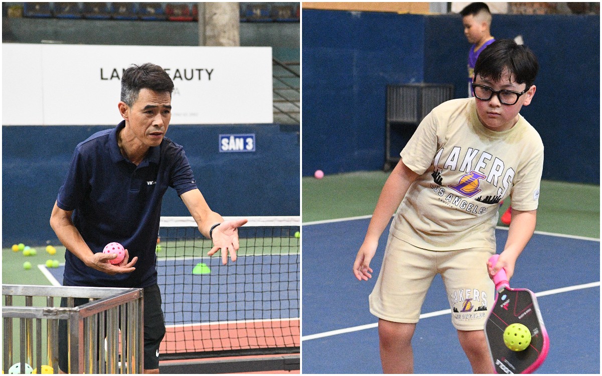 “Khối nghỉ hè” đầm đìa mồ hôi trên sân pickleball: HLV hụt hơi, phụ huynh chi tiền triệu - Ảnh 10.