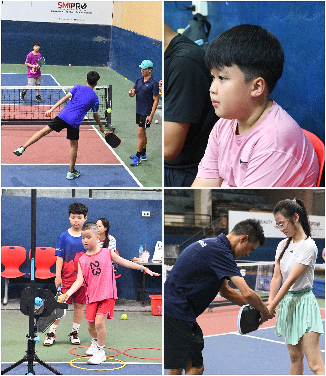 “Khối nghỉ hè” đầm đìa mồ hôi trên sân pickleball: HLV hụt hơi, phụ huynh chi tiền triệu - Ảnh 12.