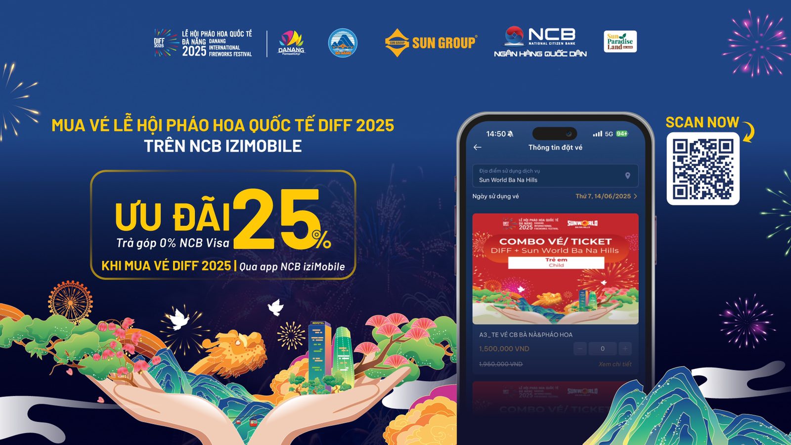 Tận hưởng Lễ hội pháo hoa Đà Nẵng trọn vẹn cùng NCB iziMobile và NCB Visa - Ảnh 1. Tận hưởng Lễ hội pháo hoa Đà Nẵng trọn vẹn cùng NCB iziMobile và NCB Visa - Ảnh 1.