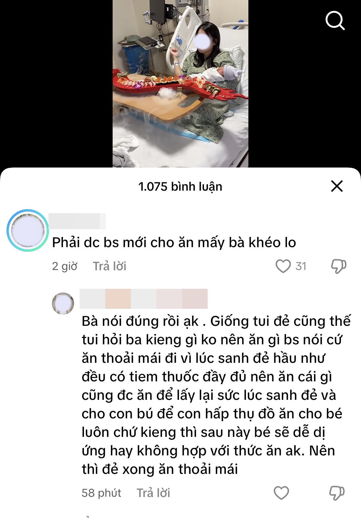 Sản phụ gây tranh cãi dữ dội vì vừa sinh xong đã mukbang sushi ngay trên giường bệnh, ôm con ngồi ăn giữa làn khói mịt mù- Ảnh 7. Sản phụ gây tranh cãi dữ dội vì vừa sinh xong đã mukbang sushi ngay trên giường bệnh, ôm con ngồi ăn giữa làn khói mịt mù- Ảnh 7.