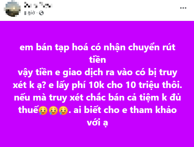Hàng quán, cửa hàng trần tình vì sao ngừng nhận chuyển khoản - Ảnh 1. Thêm nhiều cửa hàng nêu lí do không muốn nhận chuyển khoản - Ảnh 1.