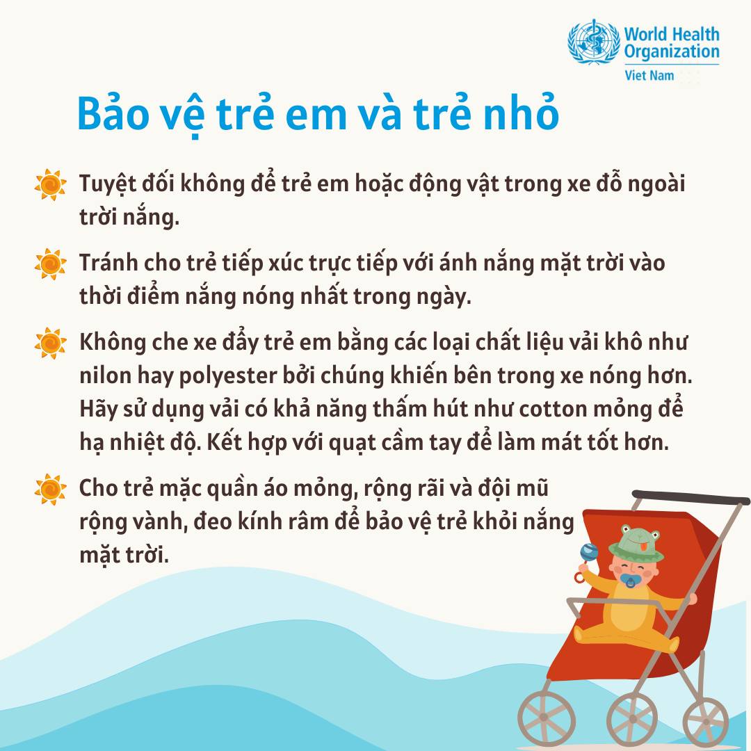 Lưu ý quan trọng của WHO để bảo vệ sức khỏe trong thời tiết nắng nóng - Ảnh 3. Lưu ý quan trọng của WHO để bảo vệ sức khỏe trong thời tiết nắng nóng - Ảnh 3.