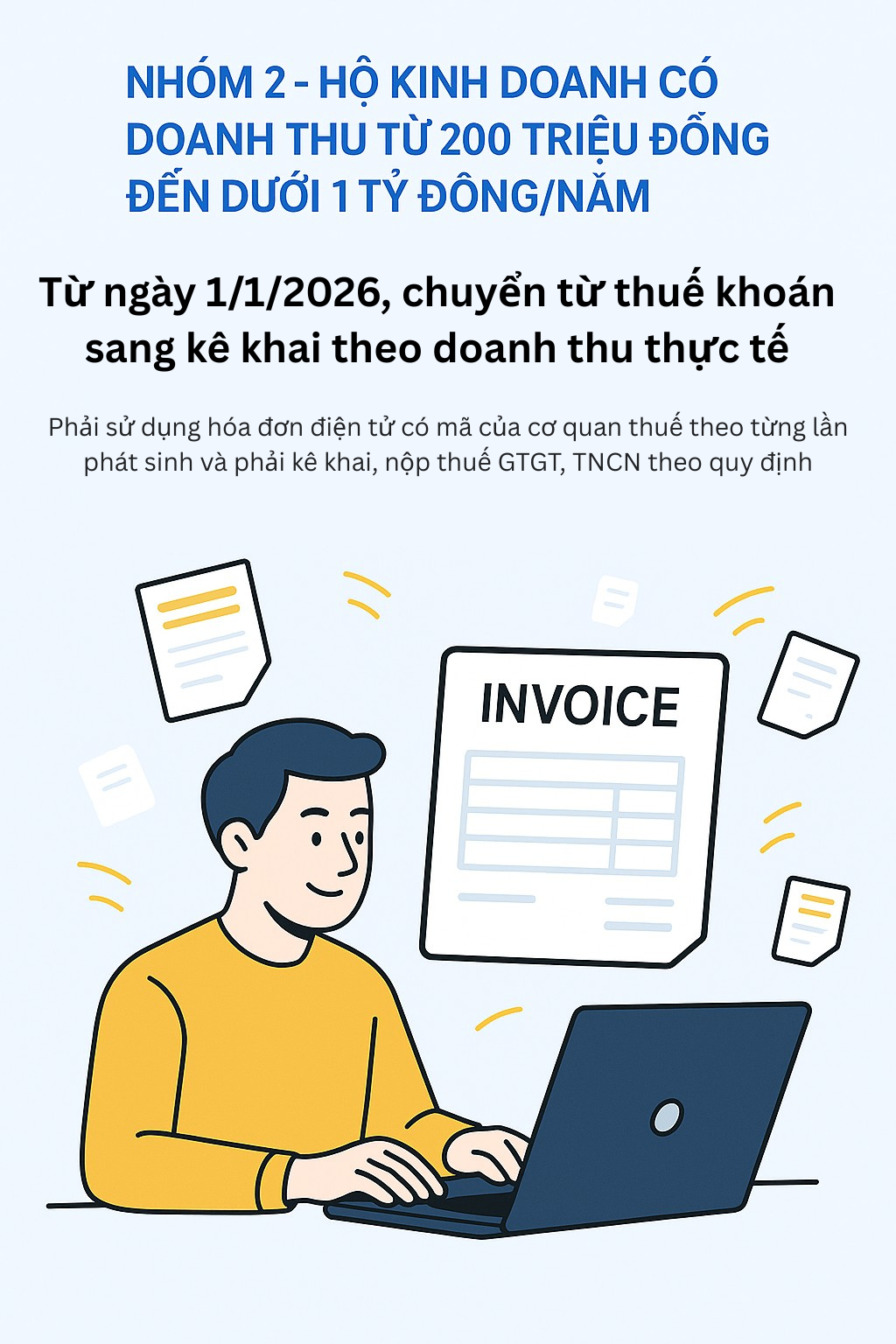 Toàn cảnh thay đổi chính sách thuế với hộ, cá nhân kinh doanh: Ai phải dùng hóa đơn điện tử? Ai được miễn thuế?- Ảnh 3. Toàn cảnh thay đổi chính sách thuế với hộ, cá nhân kinh doanh: Ai phải dùng hóa đơn điện tử? Ai được miễn thuế?- Ảnh 3.