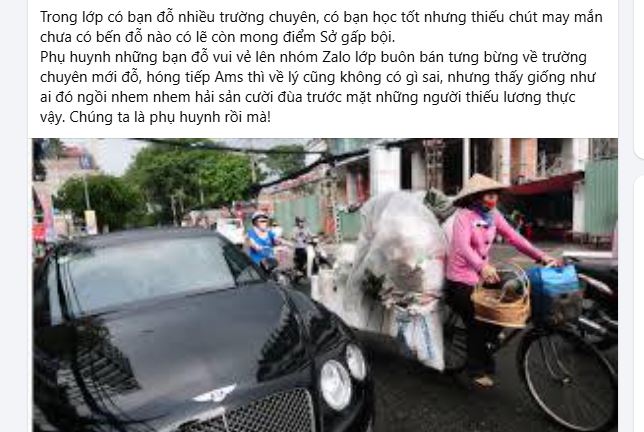 Lại thêm 1 chia sẻ từ phụ huynh gây tranh cãi: Niềm vui chính đáng hay vô tình Lại thêm 1 chia sẻ từ phụ huynh gây tranh cãi: Niềm vui chính đáng hay vô tình