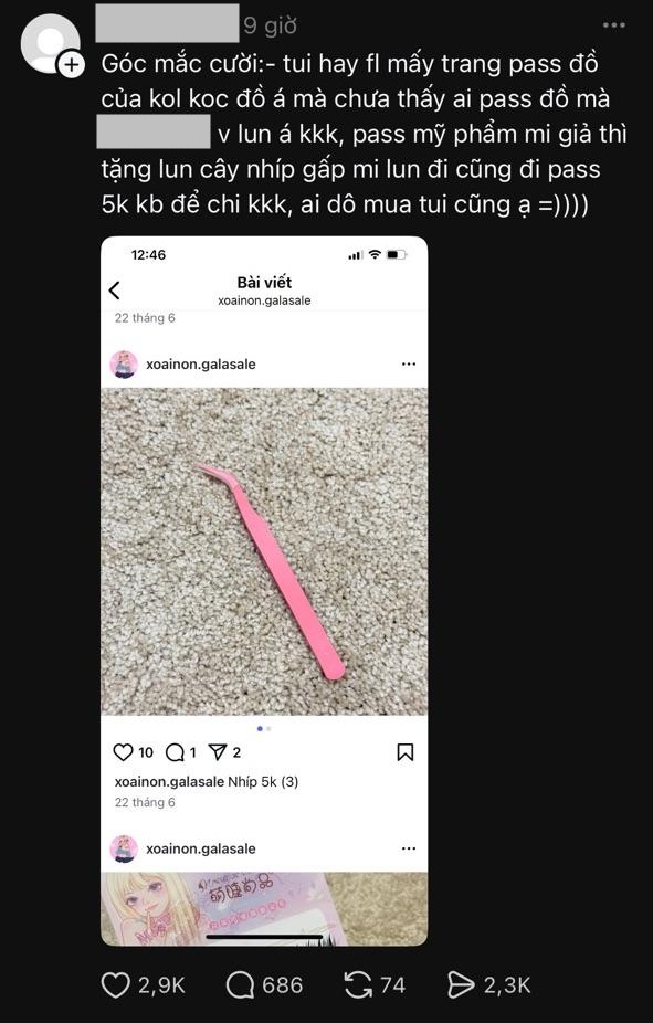 Vụ pass cây nhíp 5k của Xoài Non tiếp tục bị soi 1 chi tiết cãi nhau ỏm tỏi: Vụ pass cây nhíp 5k của Xoài Non tiếp tục bị soi 1 chi tiết cãi nhau ỏm tỏi: