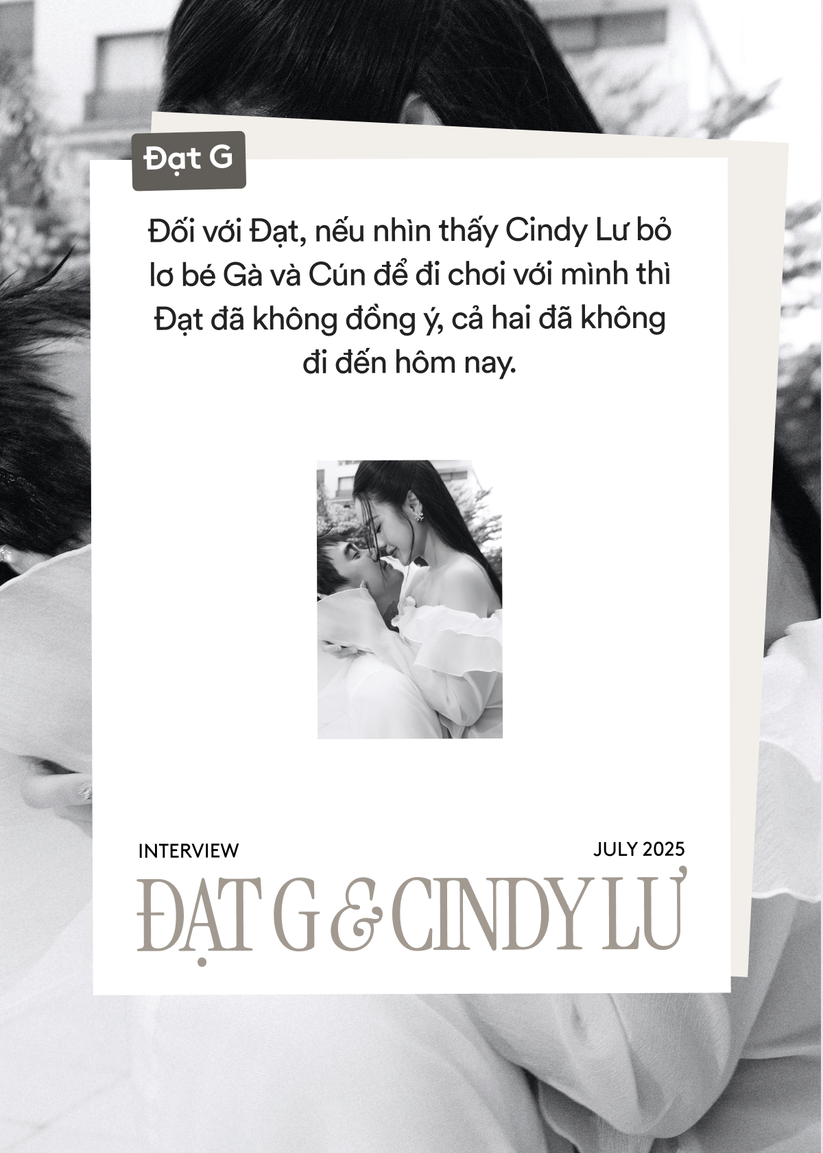 Đạt G và Cindy Lư trước thềm lễ cưới: "Nếu ngày trước Cindy bỏ bê con để đi hẹn hò thì cả hai không có hôm nay!" - Ảnh 10. Đạt G và Cindy Lư trước thềm lễ cưới: "Nếu ngày trước Cindy bỏ bê con để đi hẹn hò thì cả hai không có hôm nay!" - Ảnh 10.