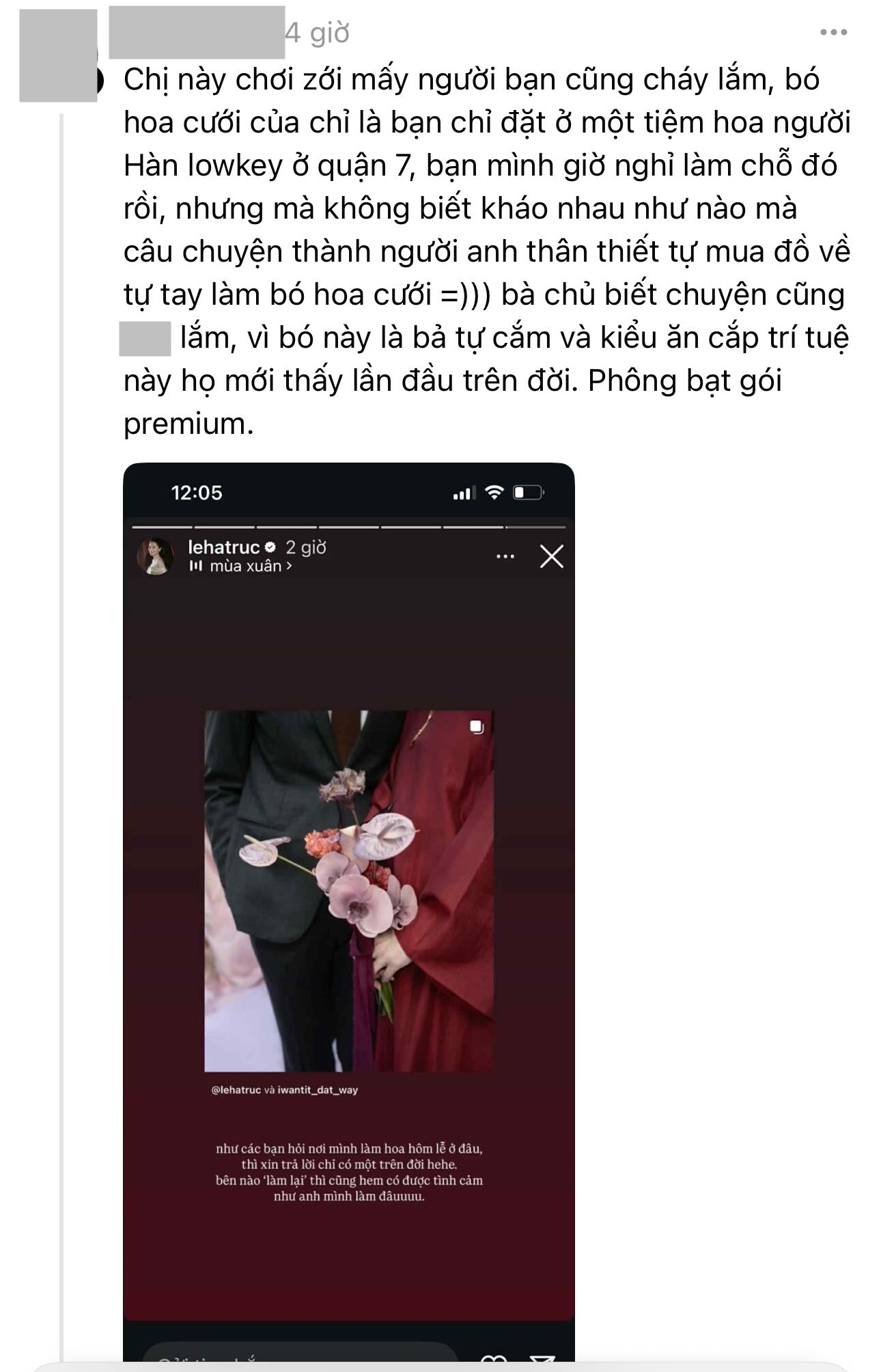 Bạn thân Lê Hà Trúc lên tiếng làm rõ vụ "bó hoa cưới phông bạt" - Ảnh 1. Bạn thân Lê Hà Trúc lên tiếng làm rõ vụ "bó hoa cưới phông bạt" - Ảnh 1.