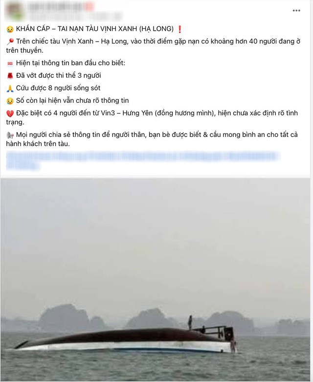 Vụ lật tàu ở Hạ Long: Những dòng tin tìm người thân nghẹn ngào lan khắp mạng xã hội - Ảnh 3.