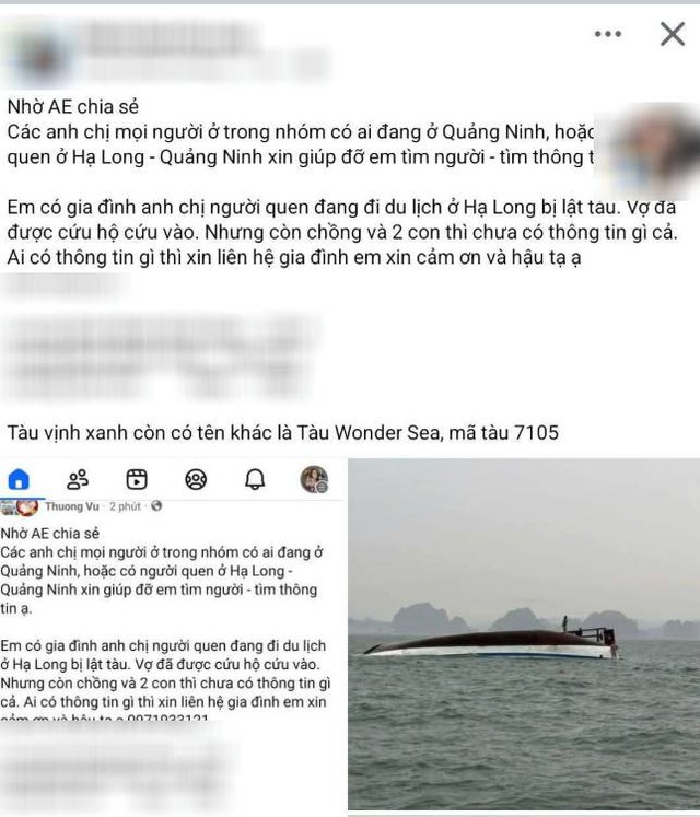 Vụ lật tàu ở Hạ Long: Những dòng tin tìm người thân nghẹn ngào lan khắp mạng xã hội - Ảnh 2.