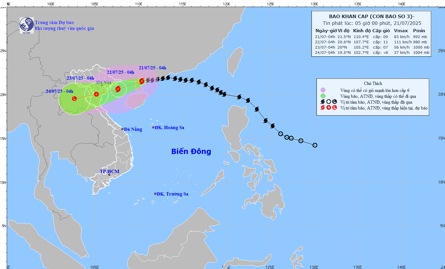 Tin bão mới nhất: Bão số 3 cách Quảng Ninh, Hải Phòng chỉ 222 km, Hà Nội sắp xảy ra dông lốc - Ảnh 1. Tin bão mới nhất: Bão số 3 cách Quảng Ninh, Hải Phòng chỉ 222 km, Hà Nội sắp xảy ra dông lốc - Ảnh 1.