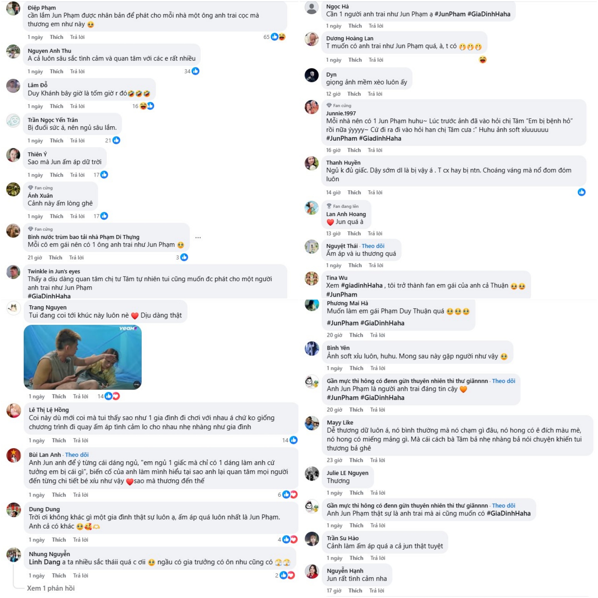 "Gia đình Haha": Ai cũng muốn có một người anh như Jun Phạm trong nhà- Ảnh 4. "Gia đình Haha": Ai cũng muốn có một người anh như Jun Phạm trong nhà- Ảnh 4.