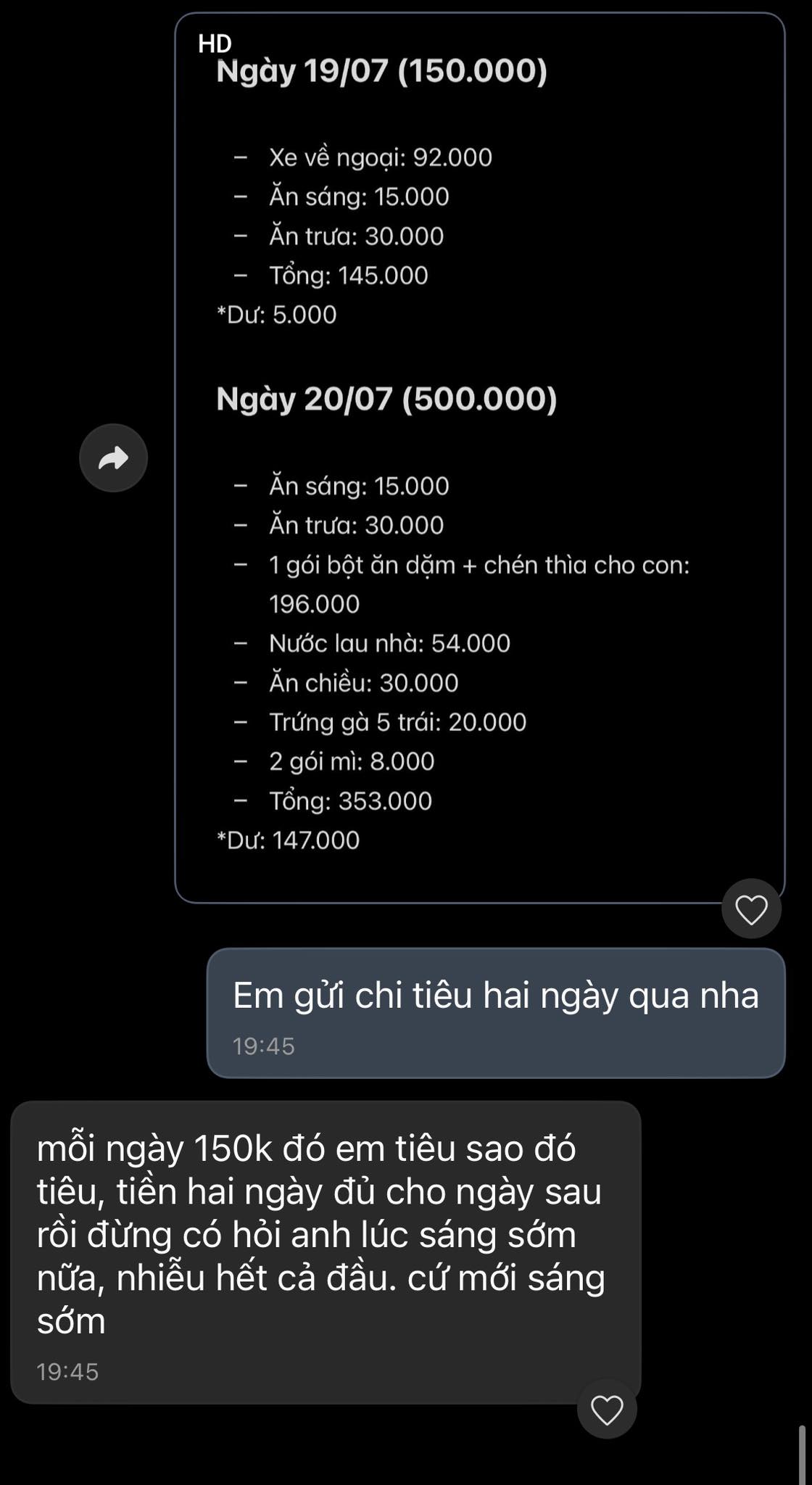 "Mỗi ngày 150k tiêu sao thì tiêu": Sự thật xót xa sau dòng tin nhắn sao kê chi tiêu - Ảnh 1. "Mỗi ngày 150k tiêu sao thì tiêu": Sự thật xót xa sau dòng tin nhắn sao kê chi tiêu - Ảnh 1.