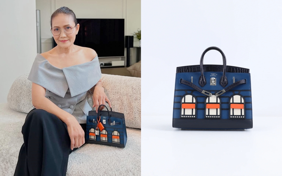 Mẹ Lisa gây choáng khi mang túi Hermès đắt đỏ - Ảnh 2.