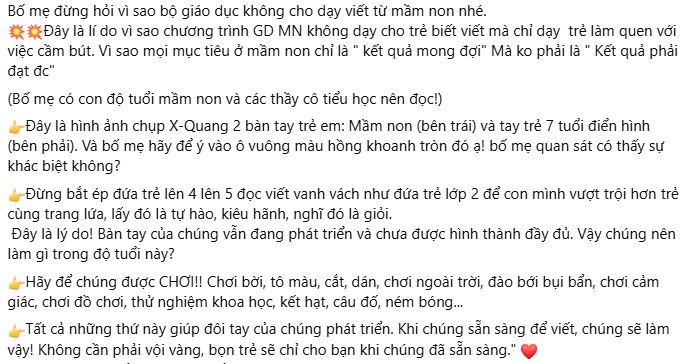 Tràn lan thông tin "trẻ mầm non tập viết sớm hại cho sự phát triển xương": Bác sĩ đính chính - Ảnh 1. Tràn lan thông tin "trẻ mầm non tập viết sớm hại cho sự phát triển xương": Bác sĩ đính chính - Ảnh 1.