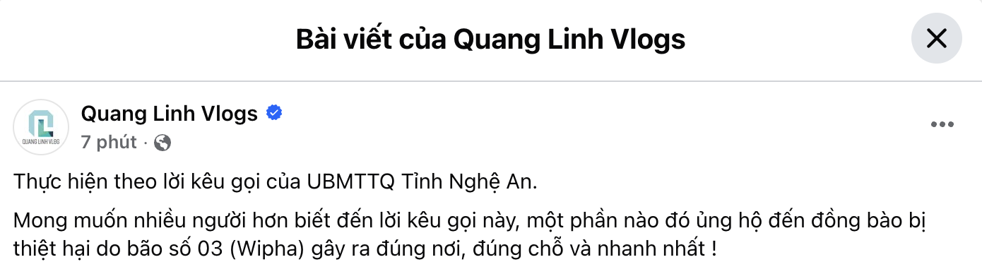 Facebook Quang Linh Vlogs đột ngột hoạt động trở lại, kèm động thái lạ - Ảnh 1.