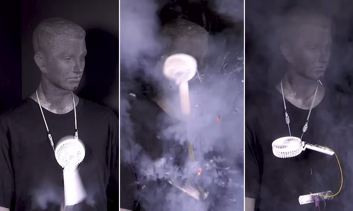 1 người bỏng nặng, 5 người bị thương v&igrave; quạt mini cầm tay ph&aacute;t nổ khi sạc - Ảnh 2.