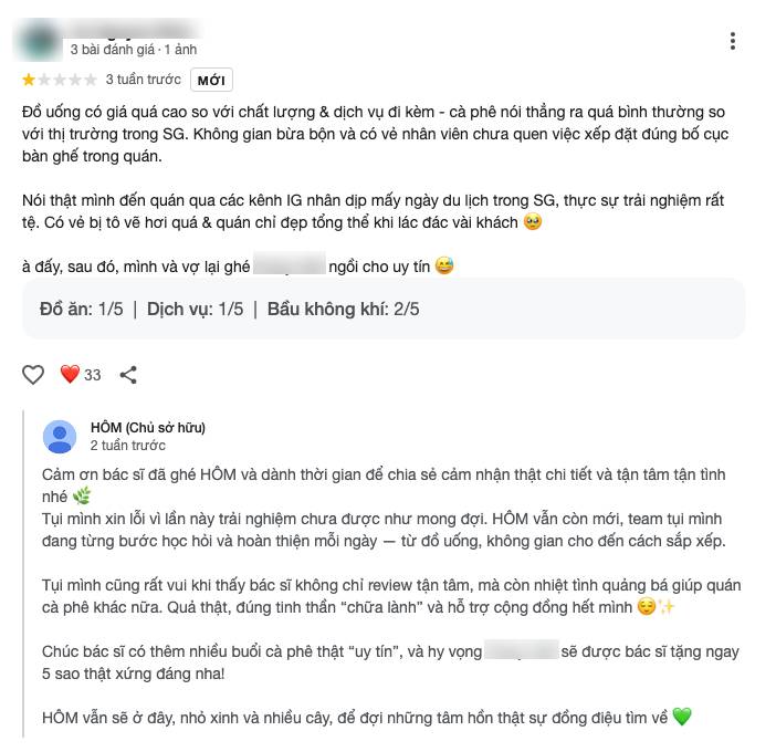 Quán cà phê của Dino Vũ bất ngờ vướng drama về thái độ Quán cà phê của Dino Vũ bất ngờ vướng drama về thái độ