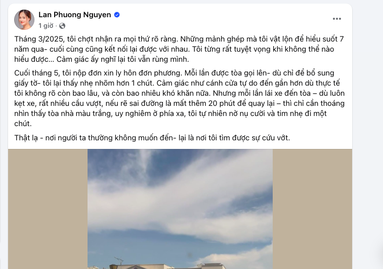 Lan Phương xác nhận nộp đơn xin ly hôn vào cuối tháng 5, nghĩ lại vẫn... rùng mình - Ảnh 1. Lan Phương xác nhận nộp đơn xin ly hôn vào cuối tháng 5, nghĩ lại vẫn... rùng mình - Ảnh 1.