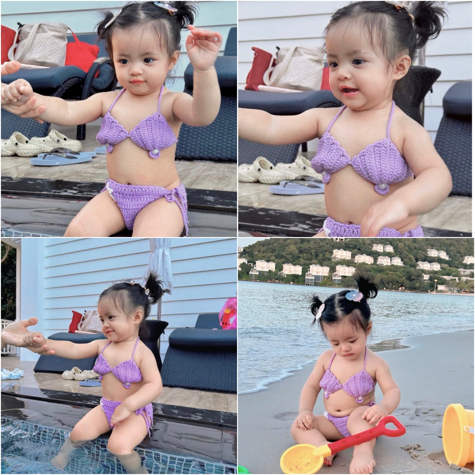 Bé út Hannie nhà Đông Nhi được khen xinh như tiểu tiên cá ở Phú Quốc, khoe chiếc bụng Bé út Hannie nhà Đông Nhi được khen xinh như tiểu tiên cá ở Phú Quốc, khoe chiếc bụng