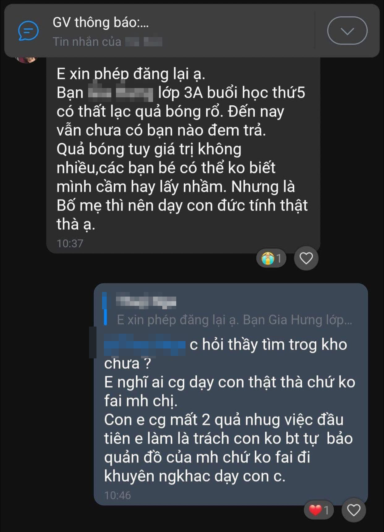 Con trai mất đồ, mẹ nhắn 1 câu khiến nhóm chat phụ huynh Con trai mất đồ, mẹ nhắn 1 câu khiến nhóm chat phụ huynh