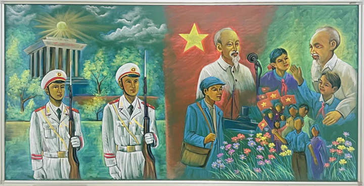 Thầy giáo dùng phấn màu tái hiện khoảnh khắc lịch sử 2/9 chân thực từng chi tiết - Ảnh 3.