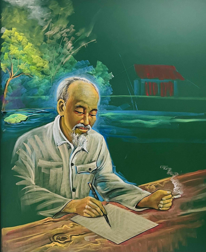 Thầy giáo dùng phấn màu tái hiện khoảnh khắc lịch sử 2/9 chân thực từng chi tiết - Ảnh 5.