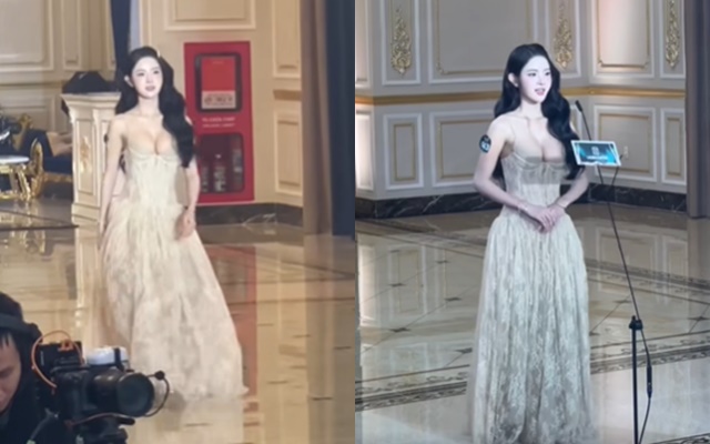 Thí sinh Miss Grand khoe vòng 1 ngồn ngộn khiến dân tình nhức mắt- Ảnh 1.