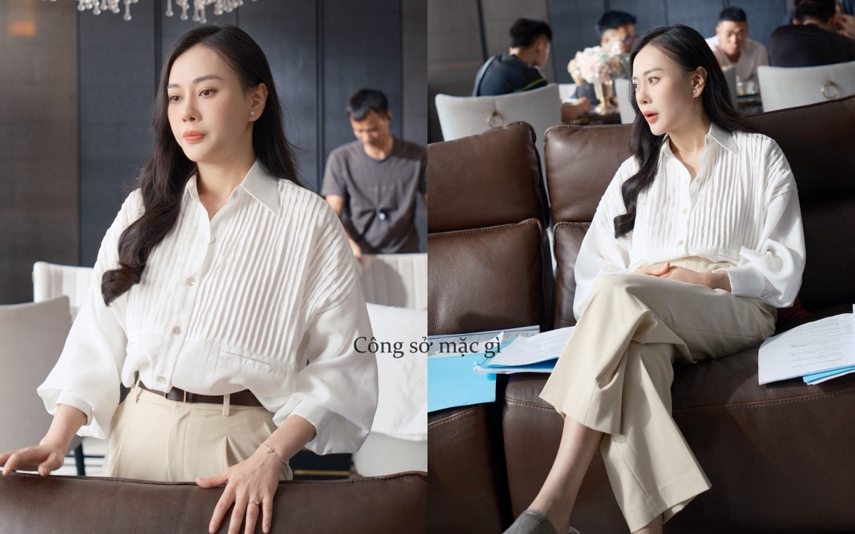 Phương Oanh thăng hạng phong cách, có cả loạt set đồ công sở đẹp mê trong phim mới - Ảnh 2.