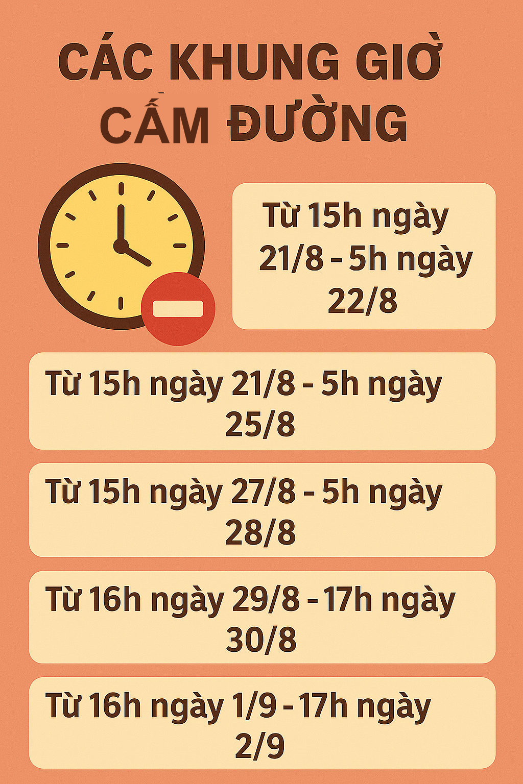 Cục CSGT thông báo tất cả người tham gia giao thông từ 15h ngày 21/8 - Ảnh 1.