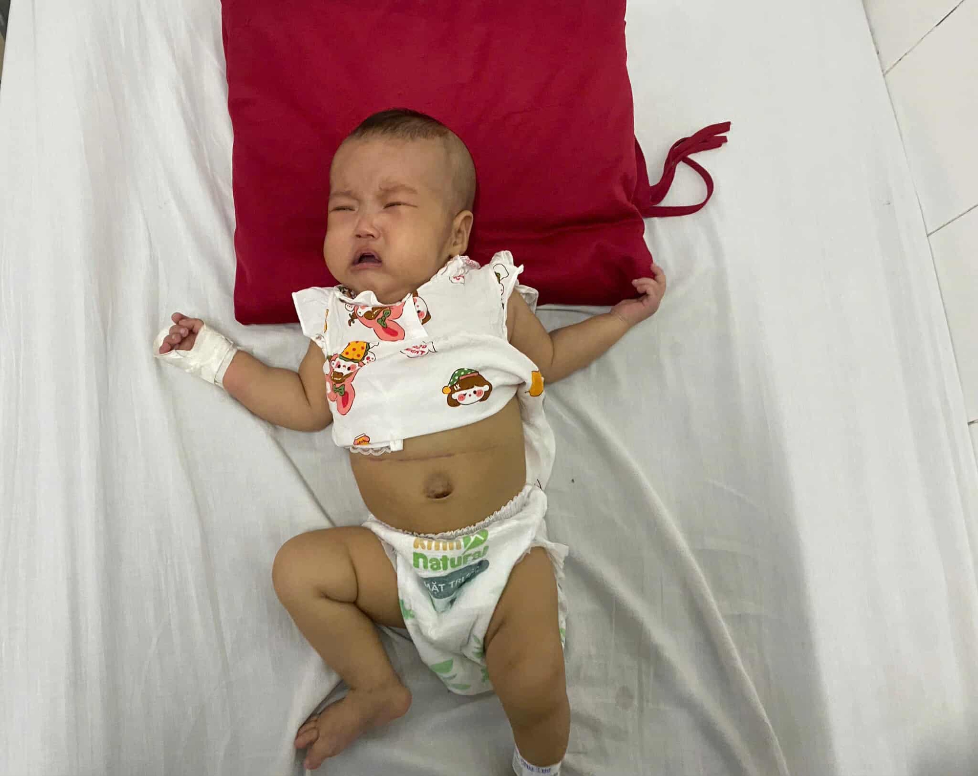 Bé gái 7 tháng tuổi mắc bệnh hiểm nghèo không tiền chữa trị- Ảnh 5. Bé gái 7 tháng tuổi mắc bệnh hiểm nghèo không tiền chữa trị- Ảnh 5.
