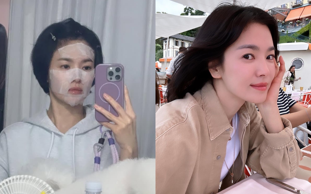 Không phải mặt nạ giấy, Song Hye Kyo sử dụng món đồ đặc biệt này để dưỡng da cấp tốc - Ảnh 1.