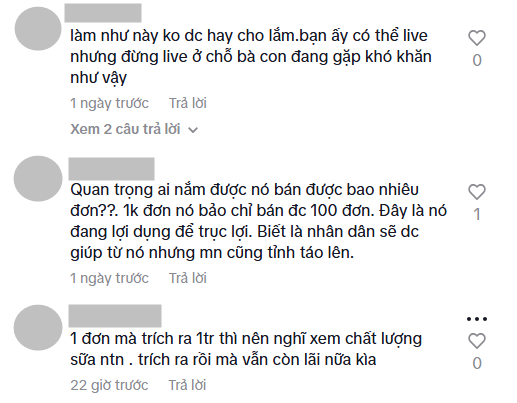 Hoàng Hường livestream bán sữa xương khớp giữa vùng lũ: Người xem phản đối, lo sợ về chất lượng - Ảnh 9. Hoàng Hường livestream bán sữa xương khớp giữa vùng lũ: Người xem phản đối, lo sợ về chất lượng - Ảnh 9.