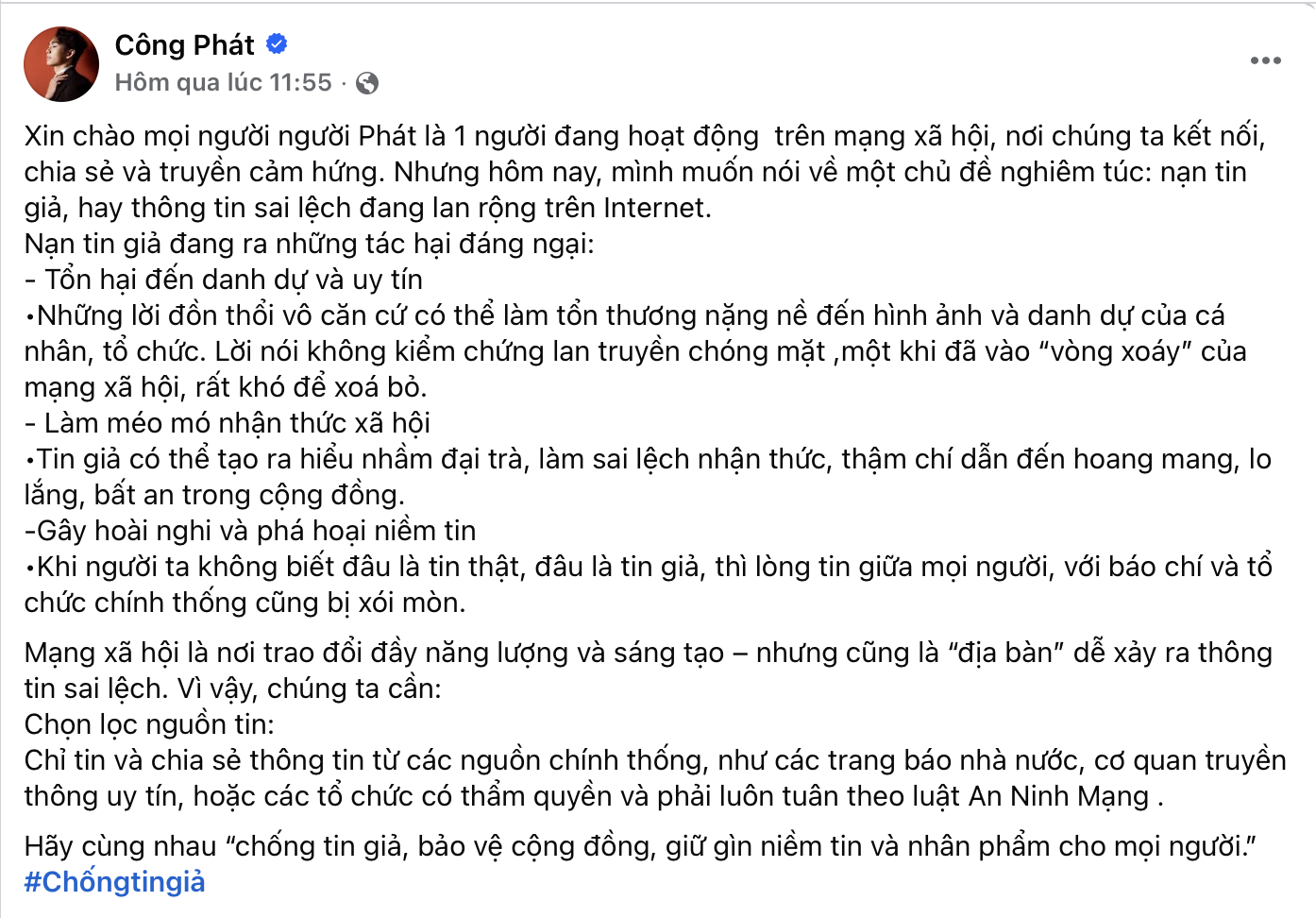 Trương Ngọc Ánh, Minh Tiệp, Lý Quí Khánh và nhiều KOLs lan toả thông điệp &quot;chống tin giả&quot; - Ảnh 7.
