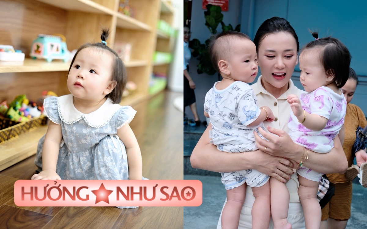 Không phải hàng hiệu, Phương Oanh chọn set đồ bình dân cho cặp song sinh đi học ngày đầu- Ảnh 1.
