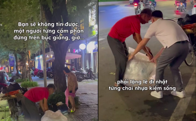 Chàng trai vô tình gặp thầy giáo dạy Toán nhặt ve chai trên phố: Phải bán nhà, dùng lương hưu để trả nợ - Ảnh 1.